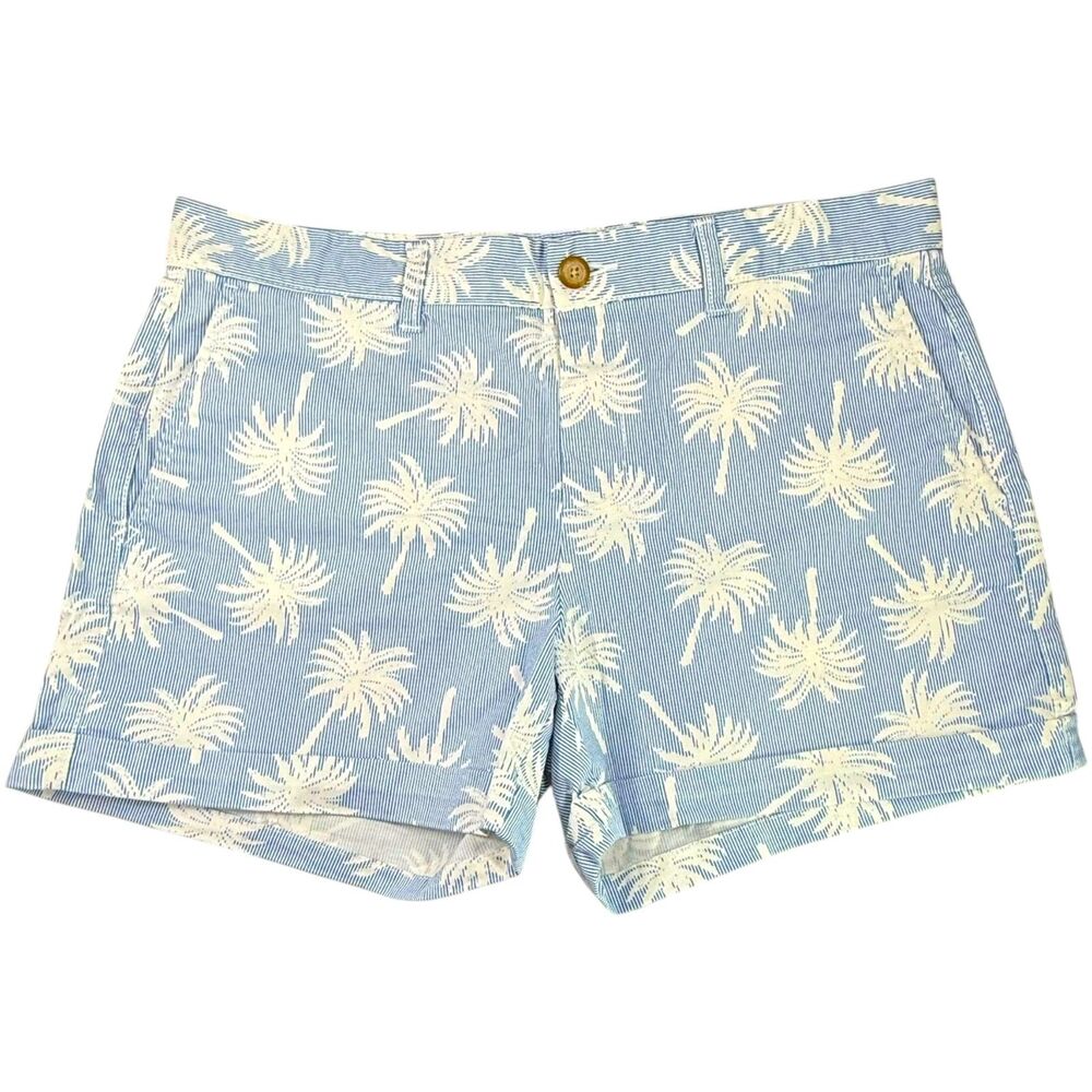 GAP Palm Tree Print 4" High Rise Girlfriend Shorts Womens Size 8 Coastal Summer